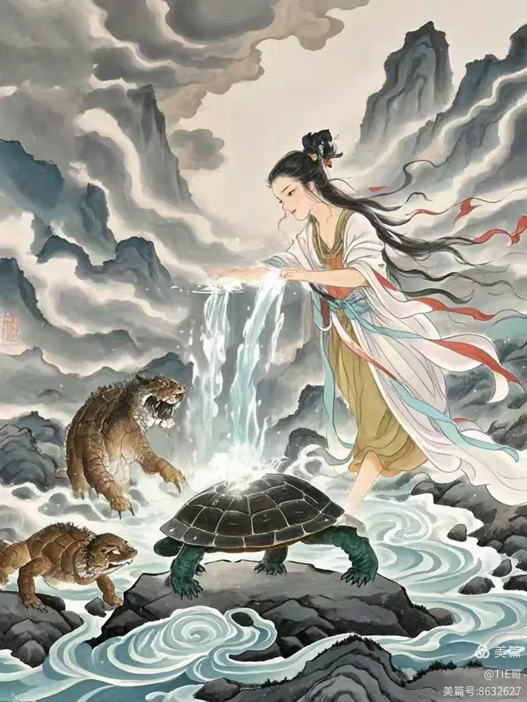 ai水墨画/女娲补天图